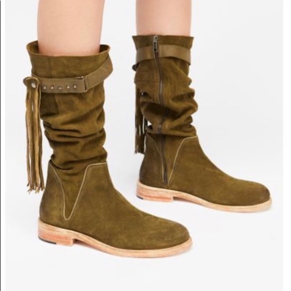 FREE PEOPLE suede khaki boot - Picture 4 of 4